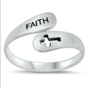 Adjustable Faith Cross Cut Out Ring